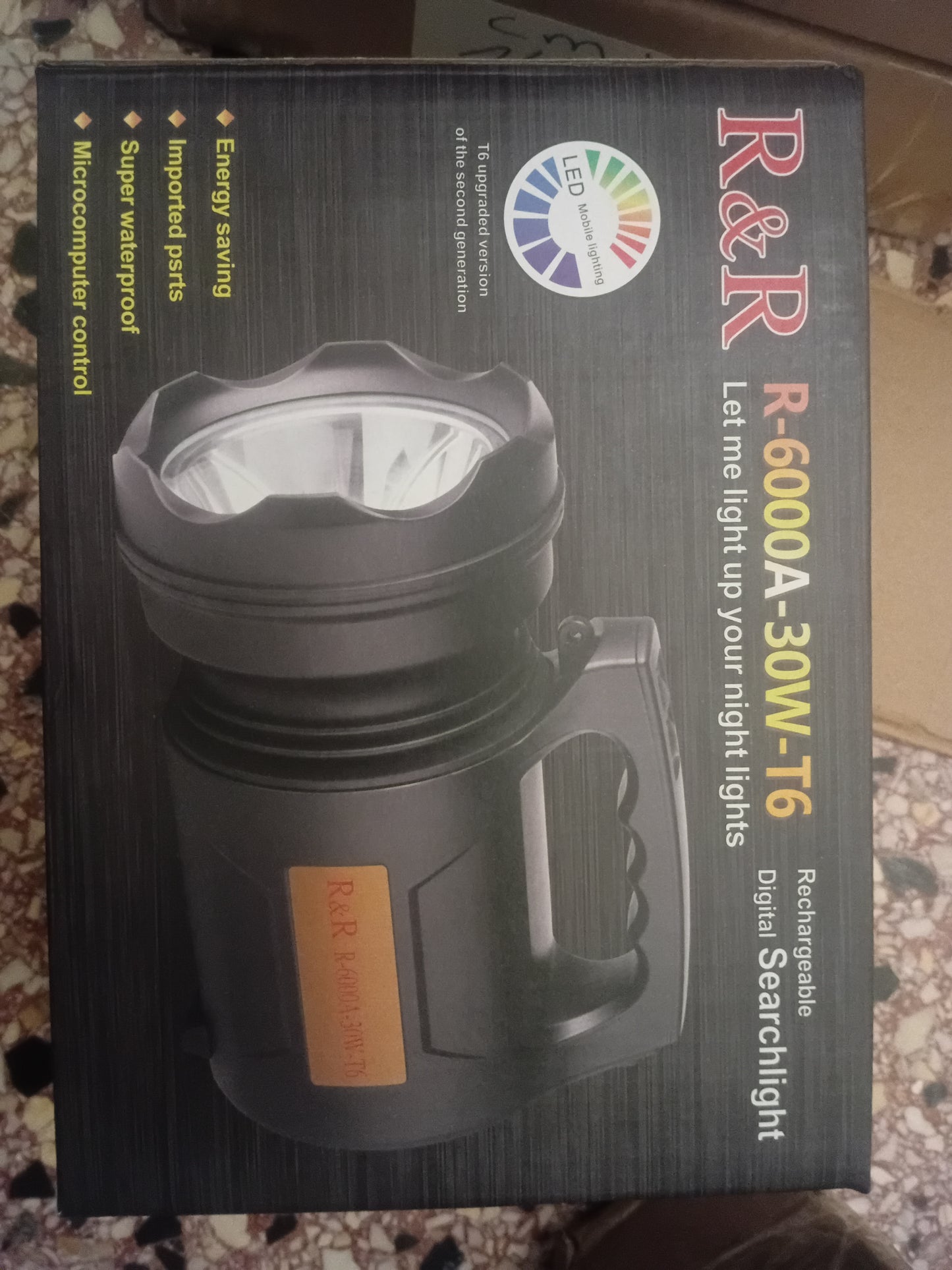 Projecteur LED Rechargeable R&R-6000A–30W–T6