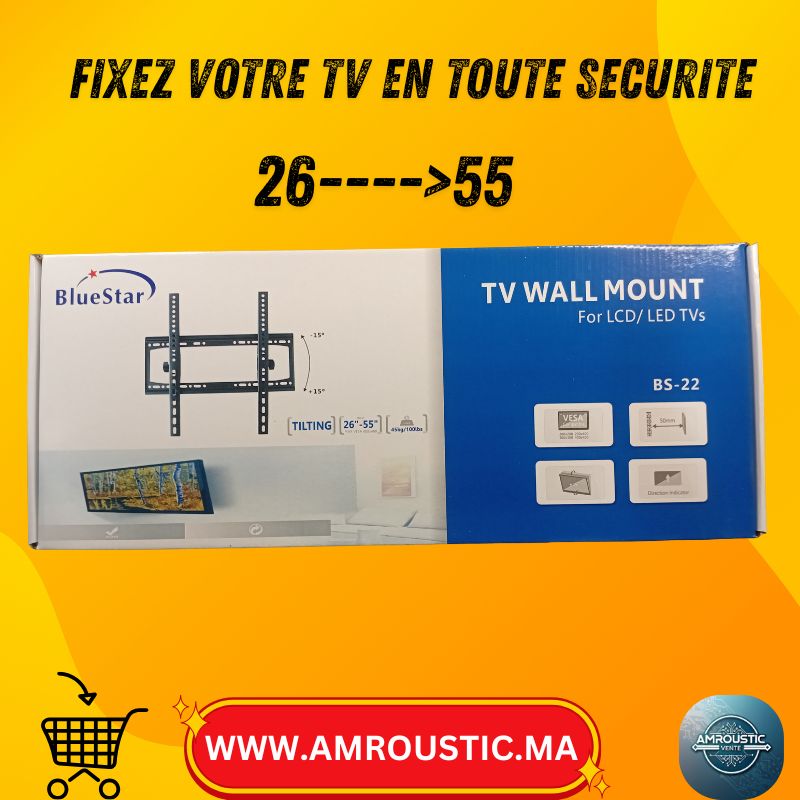 Support mural TV BlueStar BS-11 et BS-22 pour LCD/LED 14 à 55 pouces