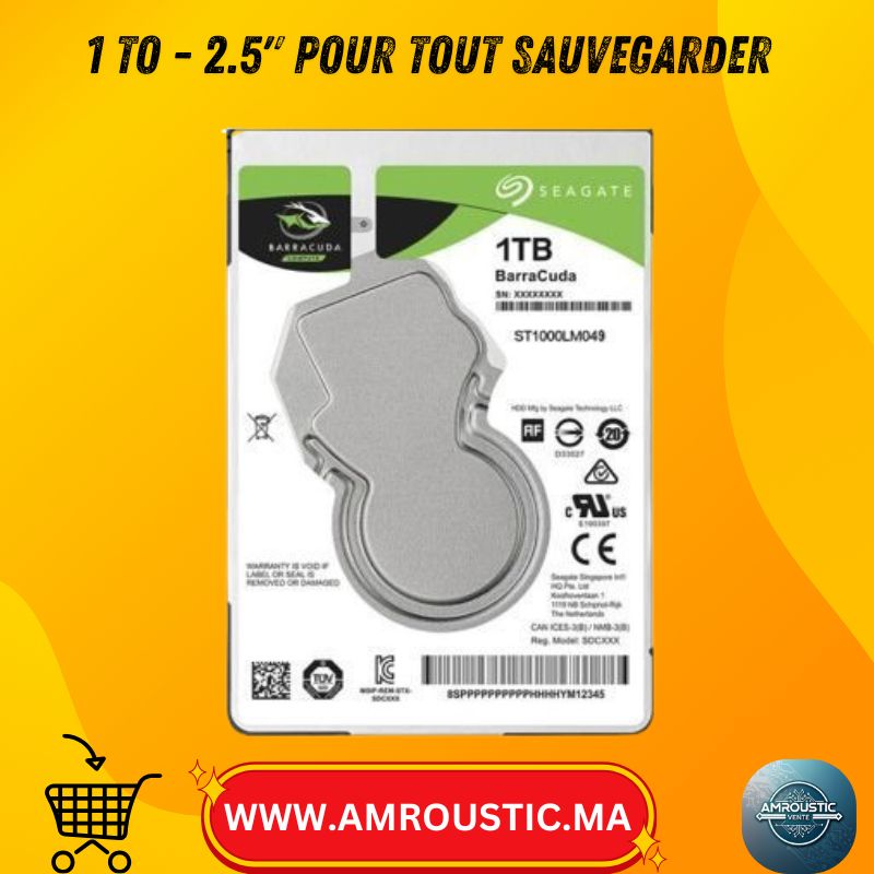 قرص صلب هجين Seagate FireCuda 1 تيرابايت 2.5 بوصة SATA – ST1000LX015