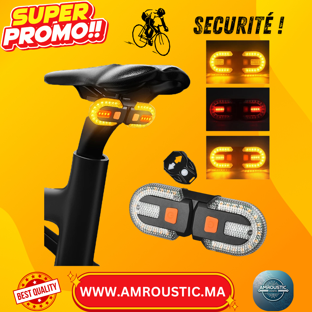 Feux arrière à LED pour vélo, indicateurs de vélo avec télécommande