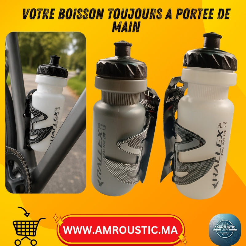 Gourde de vélo avec porte-bidon léger