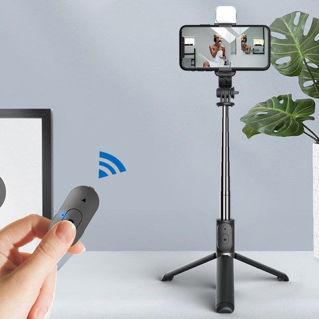 selfie stick avec lumière 104 cm