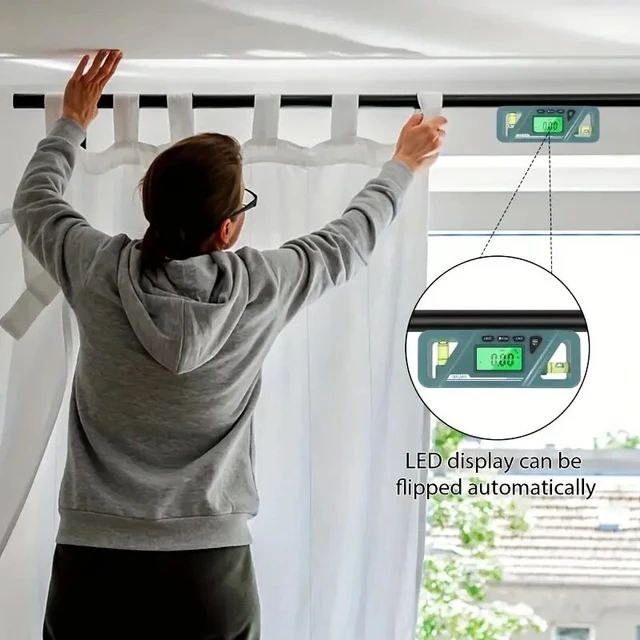 مقياس الميل/الزاوية الرقمي HW300 - ميزان إلكتروني بشاشة LCD + مغناطيس