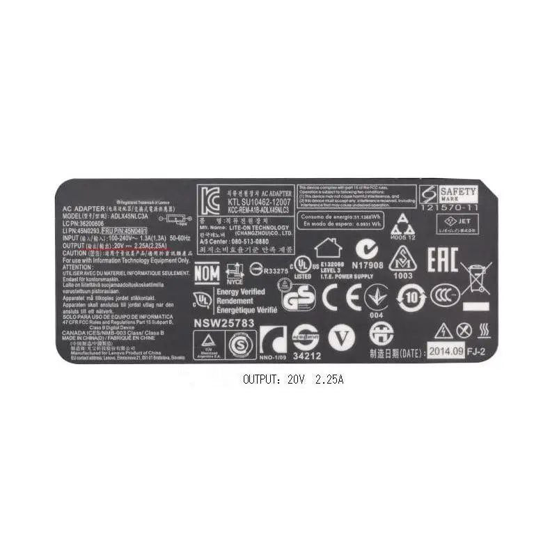 Lenovo chargeur 20V/2.25A/45W