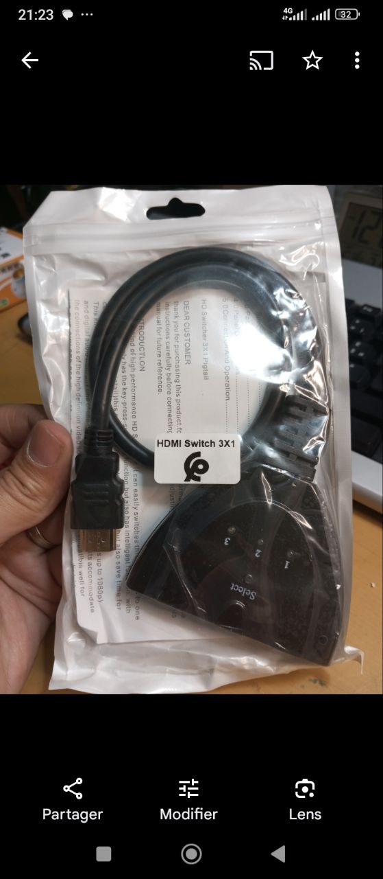Répartiteur HDMI 3 entrée à 1 sortie