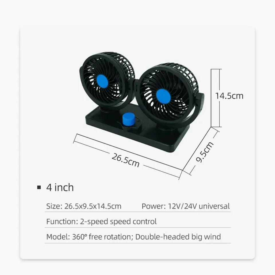 ventilateur dual voiture 12V-24V