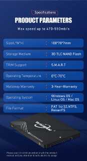 Disque dur ssd walram 256 GB