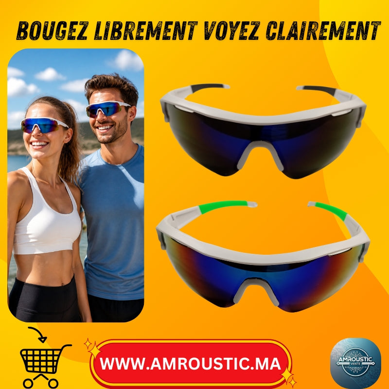 Lunettes de sport miroir – monture blanche