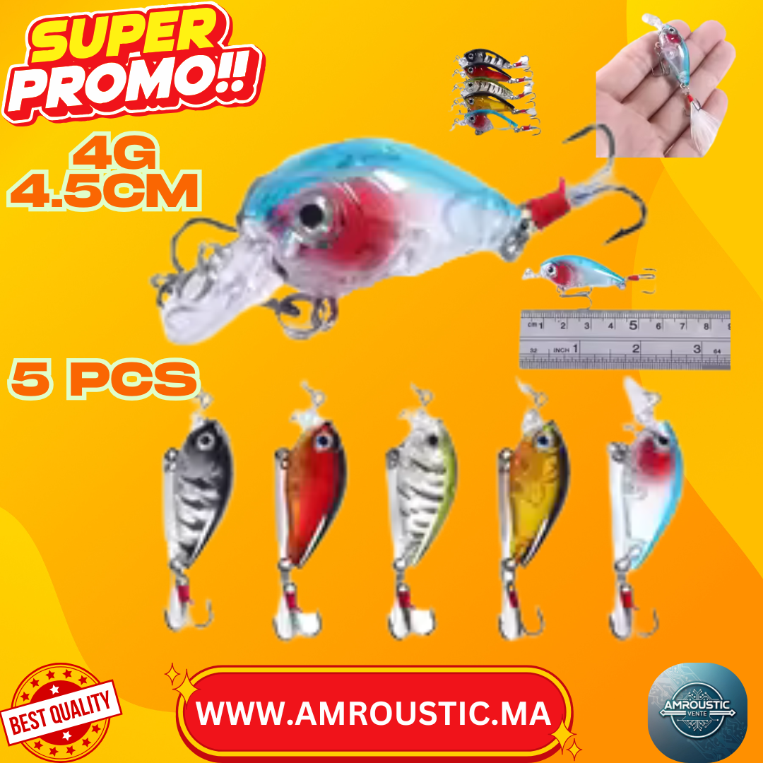 Kit d'appâts artificiels 5 pièces