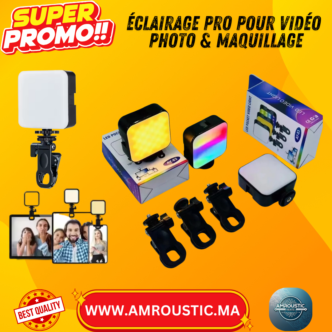 Lampe LED Pocket – Éclairage RGB Portable pour Vidéo, Photo Streaming