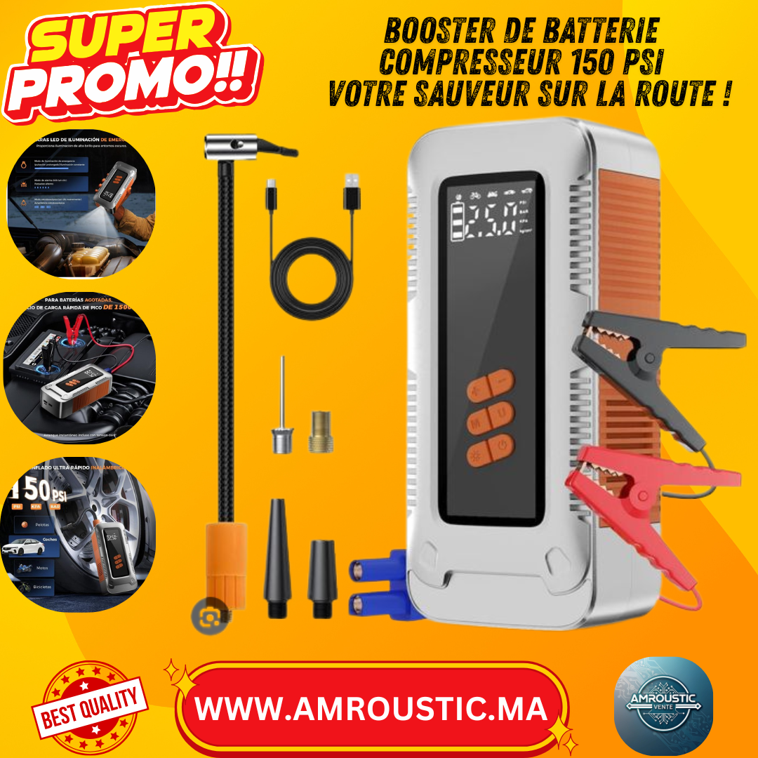 Démarreur de voiture avec compresseur d’air