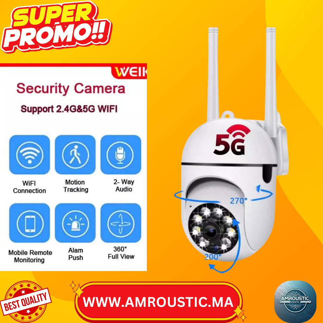 LEMNOI Caméra Surveillance WiFi Extérieure PTZ, U100 Caméra IP