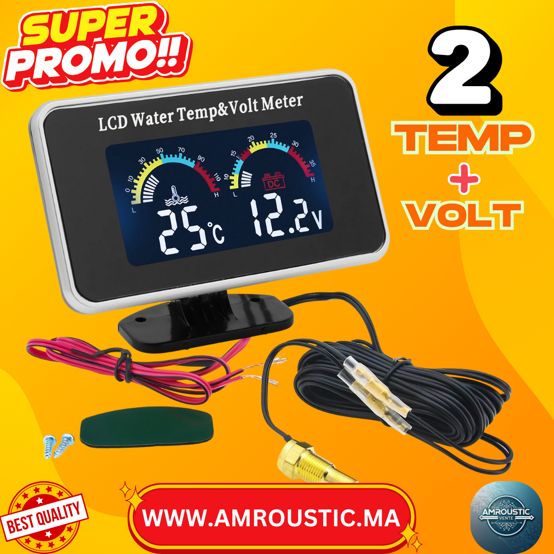 jauge température voltmètre pour voiture
