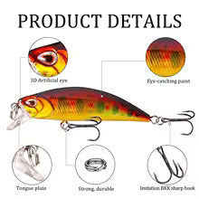leurres de pêche 5 pcs