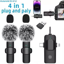 Microphone Lavalier Sans Fil 4in1