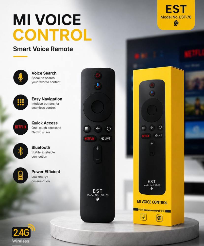 Télécommande vocale intelligente EST-78 pour TV Box et appareils compatibles