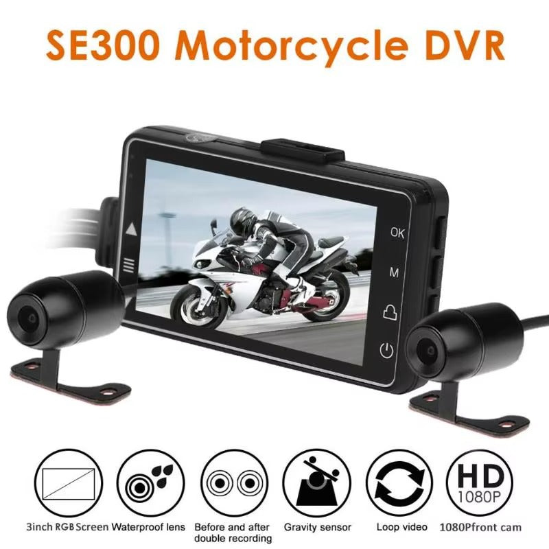 caméra DVR moto 2 channels Full HD 1080P
