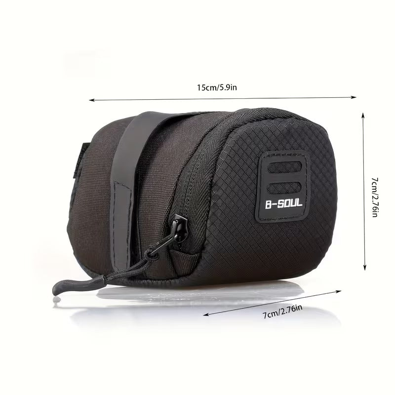 Poche de Selle VTT 15 × 7 × 7 cm – Sac de Rangement Compact en Tissu Oxford avec Bandes Réglables
