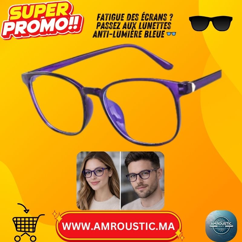 Lunettes Anti-Lumière Bleue KOTTDO (Modèle 5086) – Cadre Rétro Unisexe en Plastique