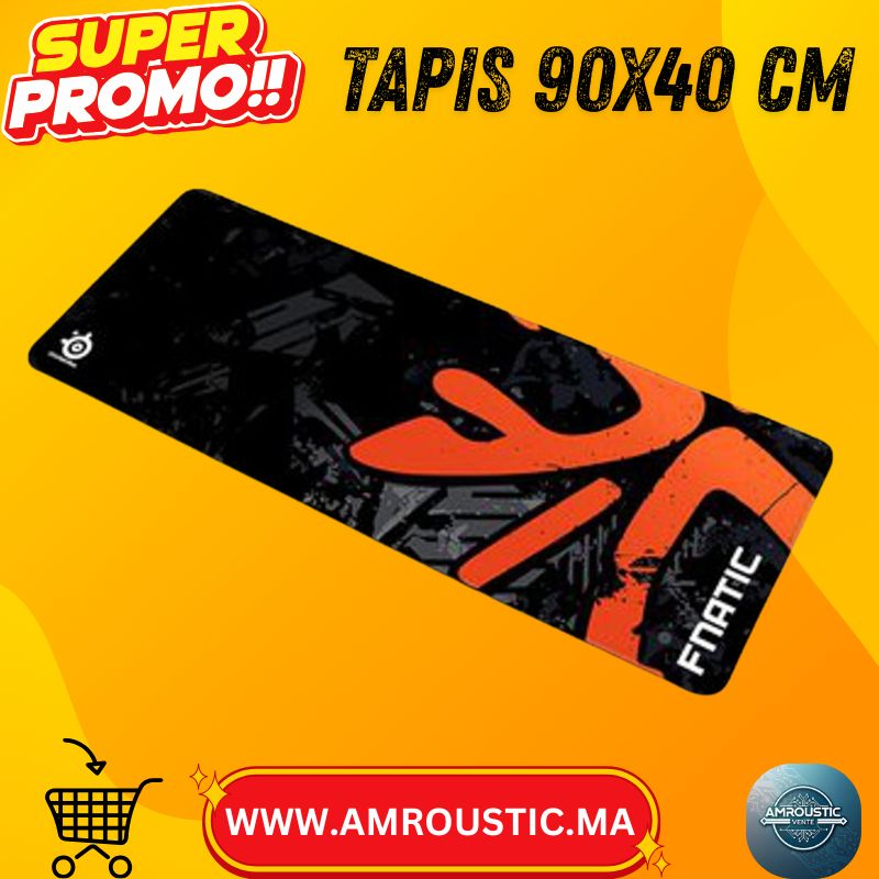 Tapis de Souris Gaming XXL 900×400 mm – Modèles Fnatic / Razer – Surface Antidérapante