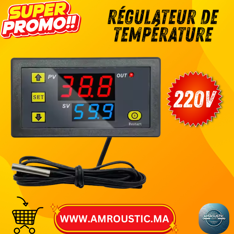 جهاز تحكم رقمي في درجة الحرارة - عالي الدقة، 12 فولت / 220 فولت