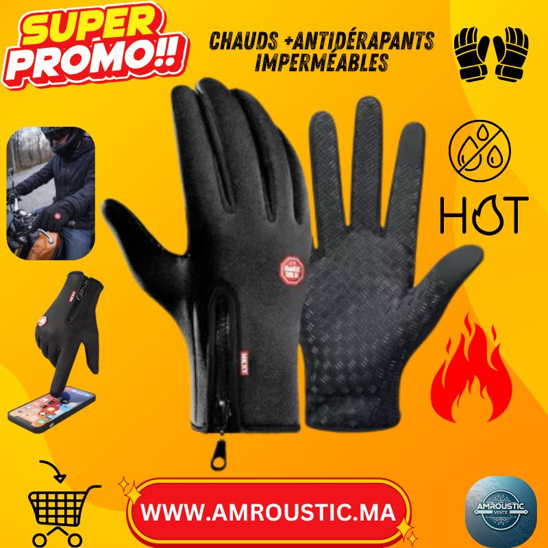 Gants Sport Unisexes Chauds & Imperméables – Cyclisme / Ski / Randonnée – Antidérapants + Écran Tactile (Hiver)
