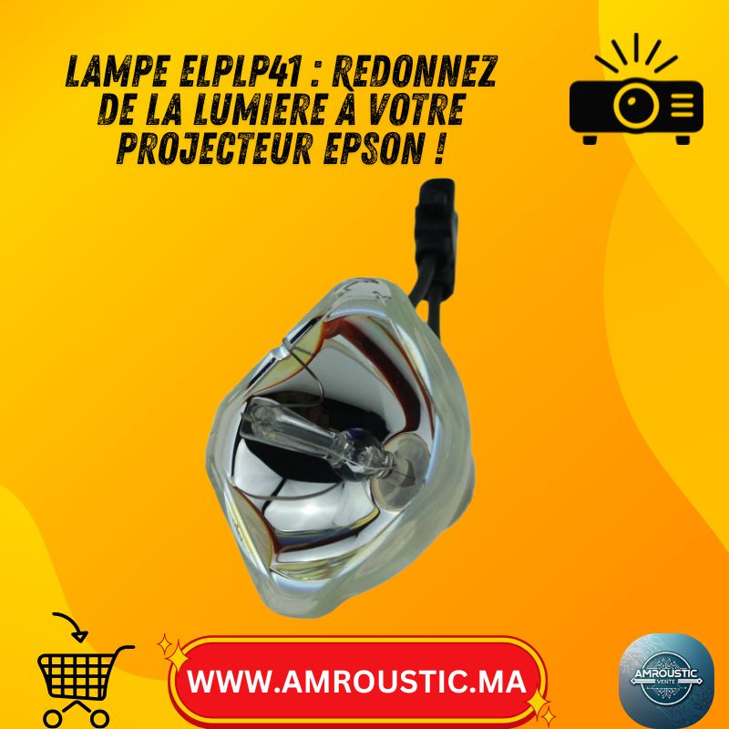 Lampe de Remplacement ELPLP41 pour Projecteur Epson – Module Ampoule Compatible (S5/S6/S62/X5/X6/EX30/EX50…)