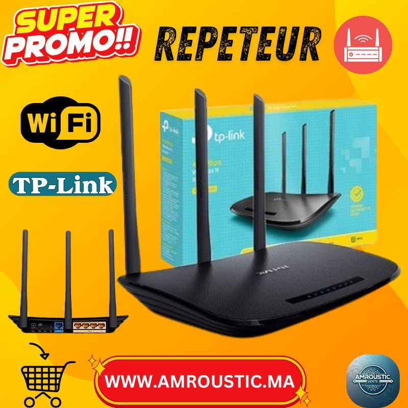 Répéteur Wi-Fi TP-Link TL-WR940N – 450 Mbps, 3 Antennes Haute Portée, Wireless N