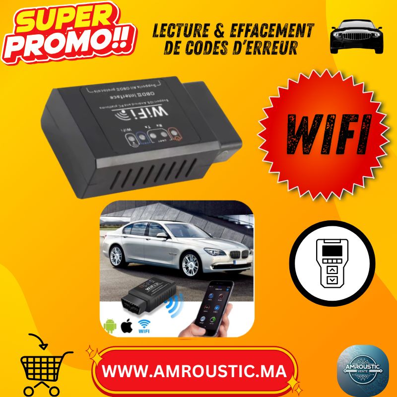 جهاز ELM327 WiFi V1.5 - ماسح تشخيص أعطال السيارات OBD2 لأجهزة أندرويد/iOS/الكمبيوتر الشخصي - قراءة ومسح رموز الأعطال