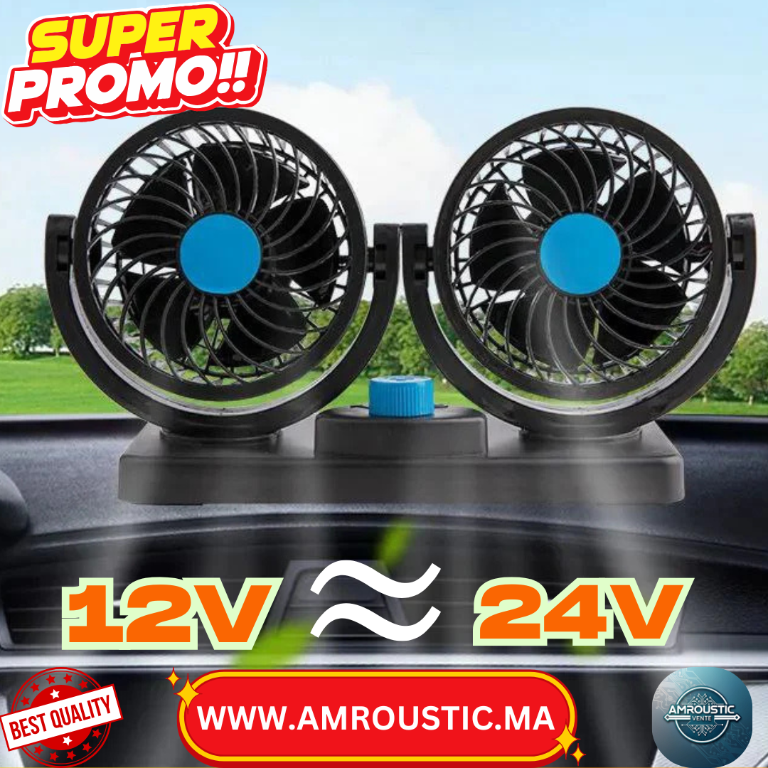 ventilateur dual voiture 12V-24V
