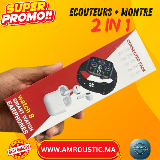 pack connecté (watch 8+ ecouteur)