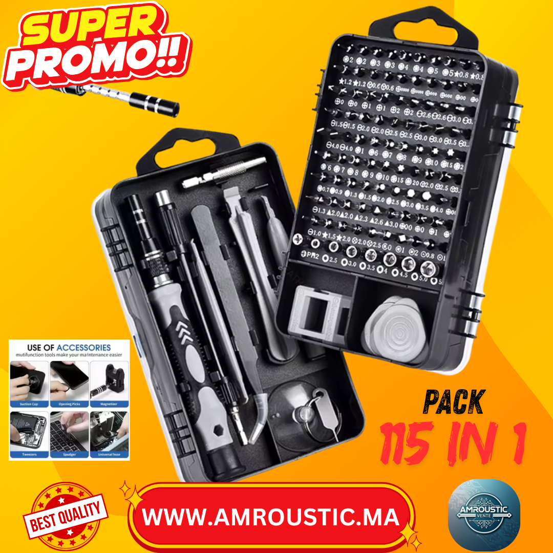 jeu tournevis magnétique réparation 115 in 1