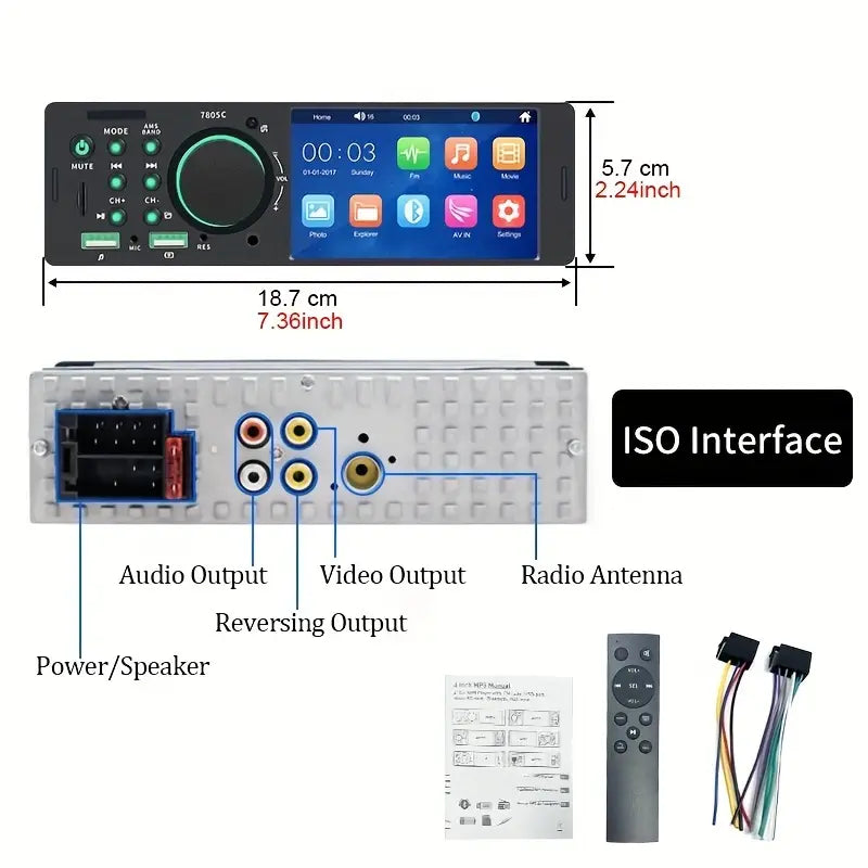Autoradio mp5 1din tactile universelle
