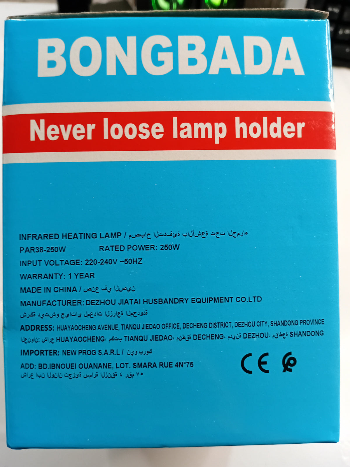 Ampoule chauffante infrarouge BONG BADA 250 W E27 pour poussins - 2 Pieces