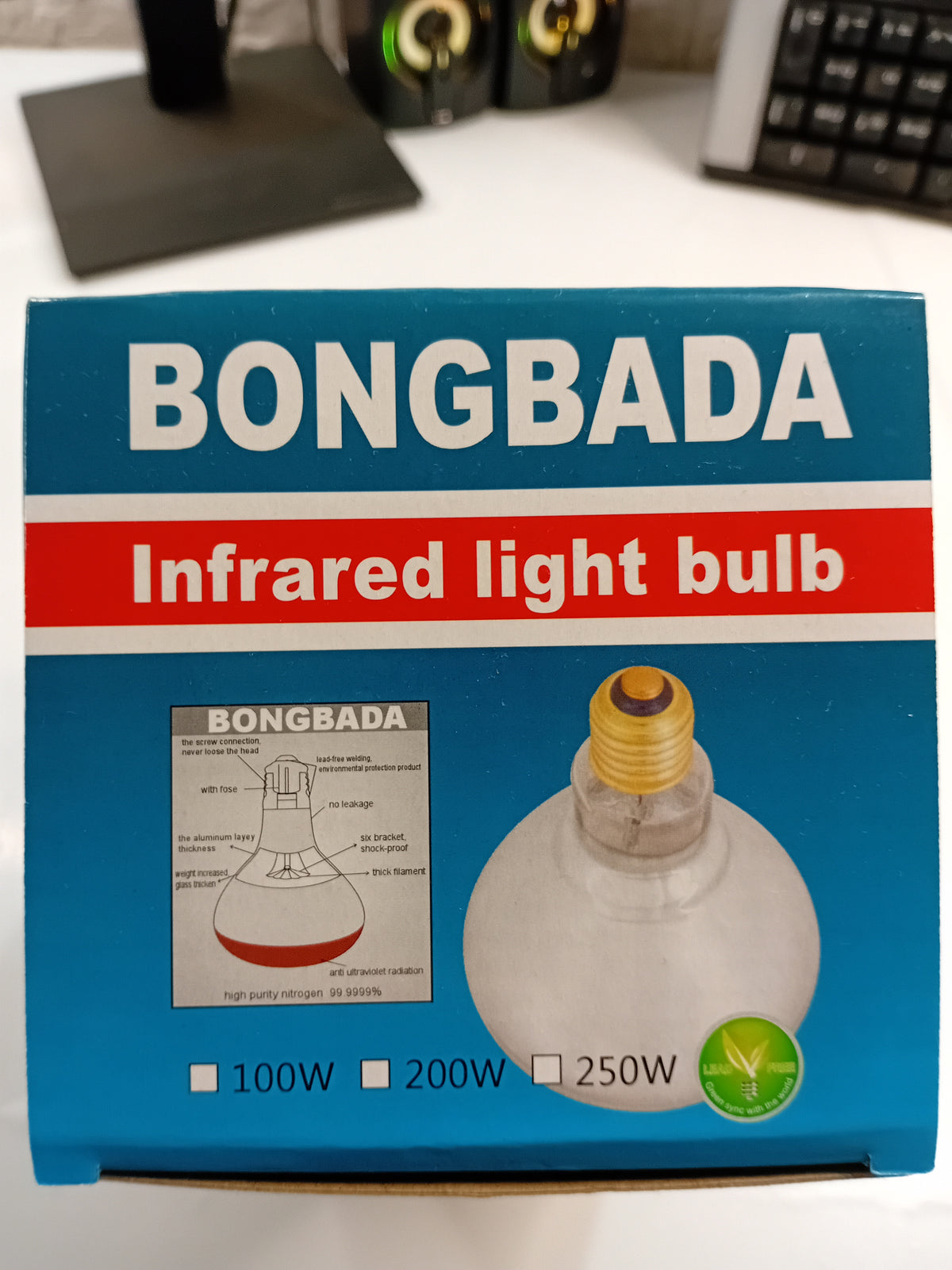 Ampoule chauffante infrarouge BONG BADA 250 W E27 pour poussins - 2 Pieces