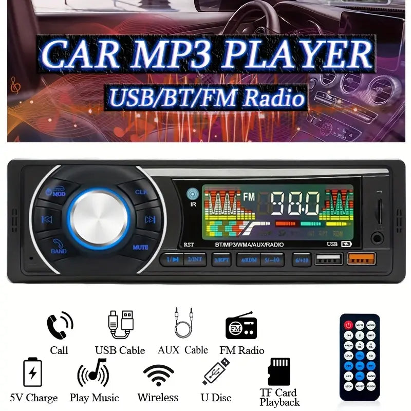 Autoradio voiture 1Din bluetooth