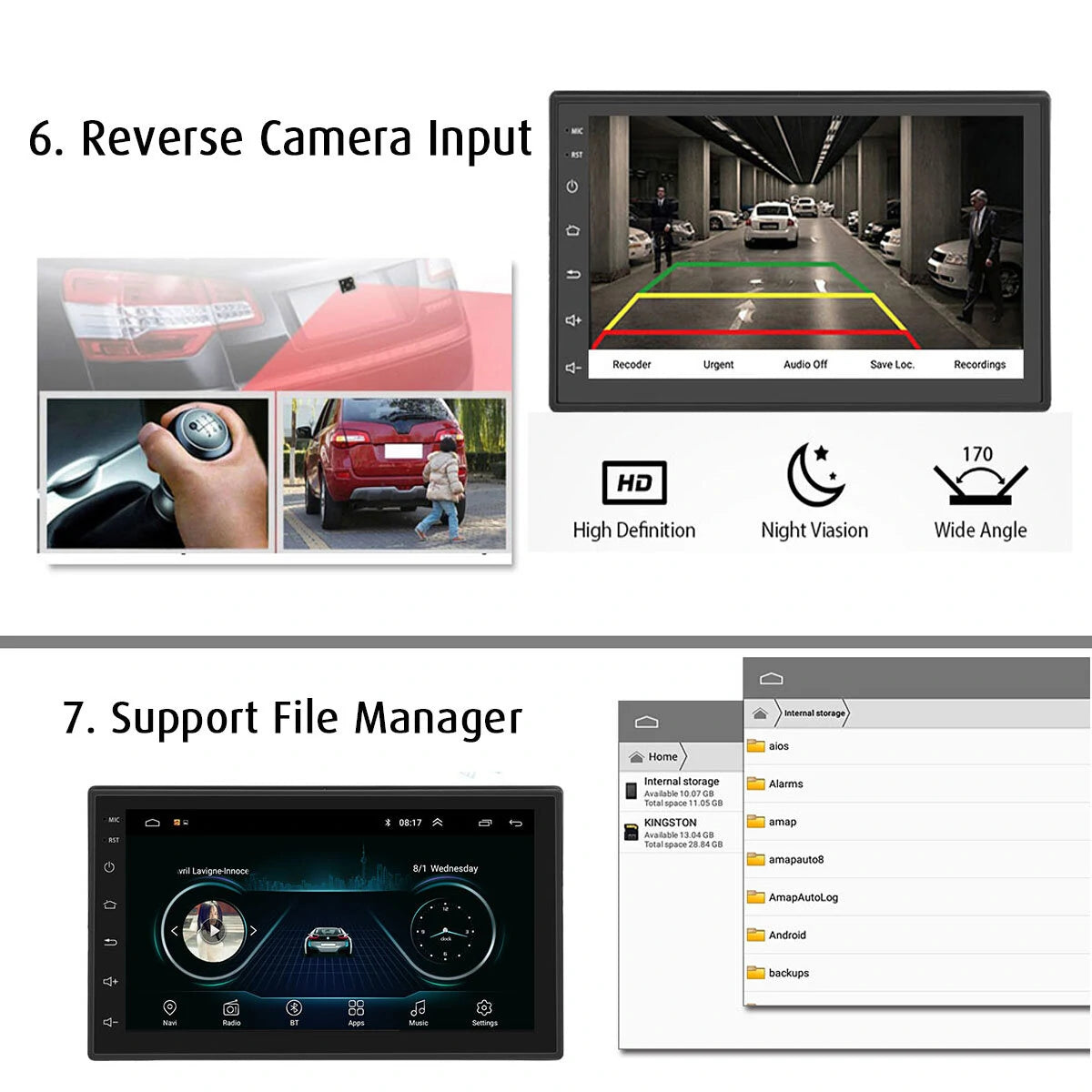 راديو سيارة أندرويد مقاس 7 بوصات مع CarPlay