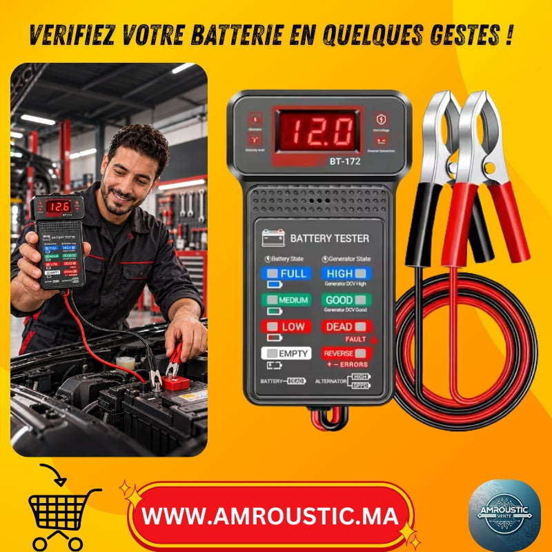ANENG BT172 – Testeur de batterie et alternateur avec affichage LED