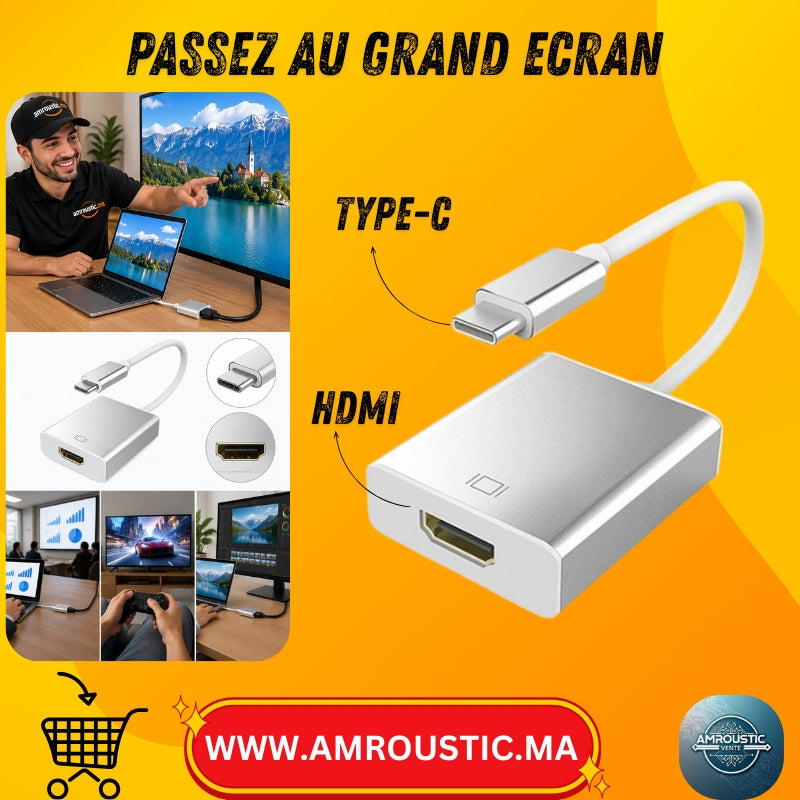محول USB-C إلى HDMI بدقة 4K - من النوع C إلى HDMI