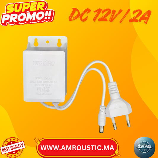 Adaptateur d’Alimentation Étanche 12V / 2A