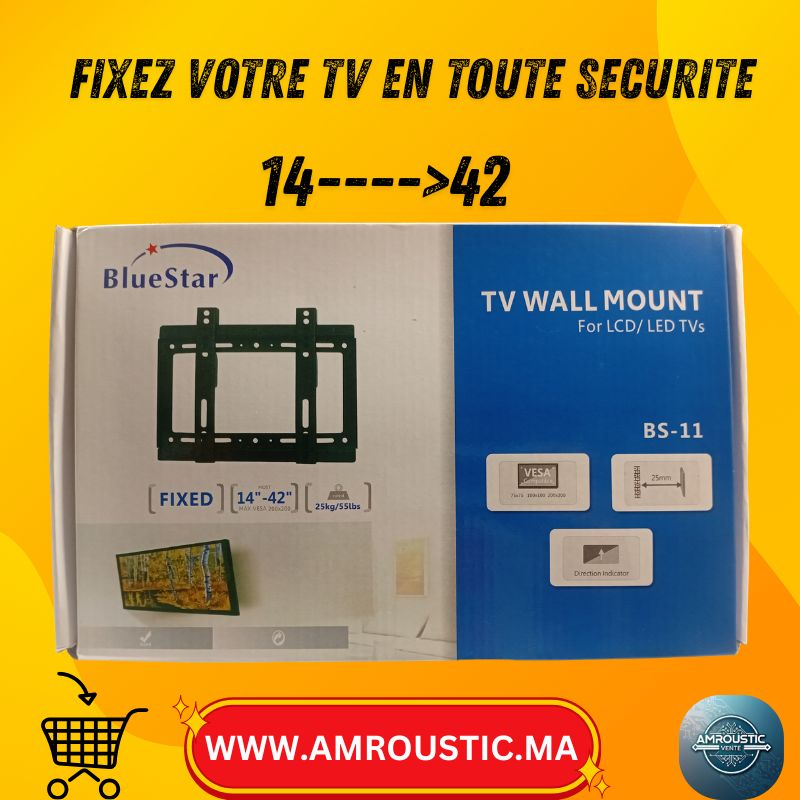 Support mural TV BlueStar BS-11 et BS-22 pour LCD/LED 14 à 55 pouces