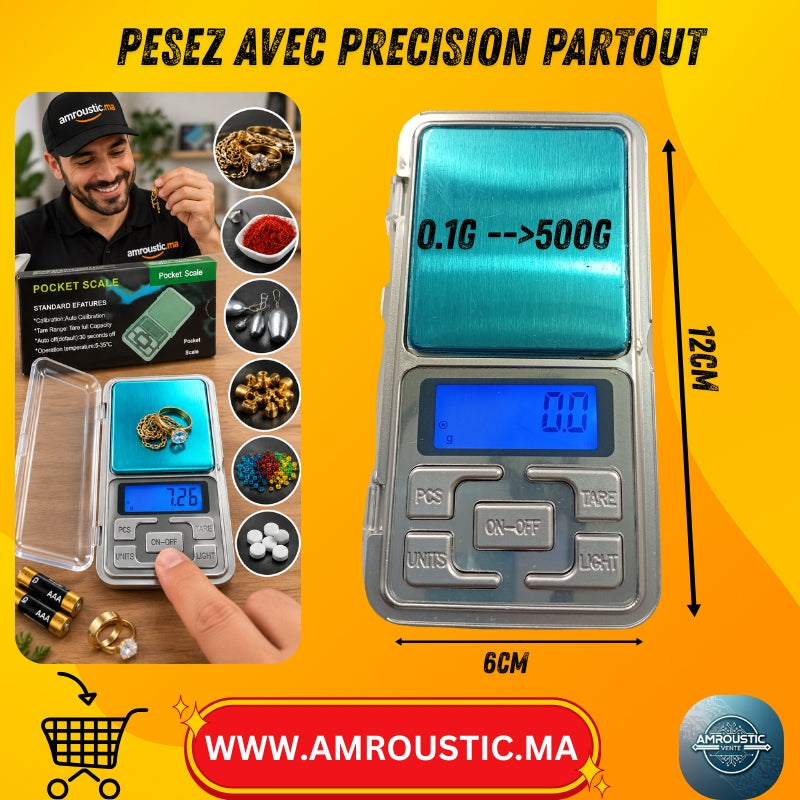 Balance de precision numerique 500 g / 0,1 g – Pocket Scale portable