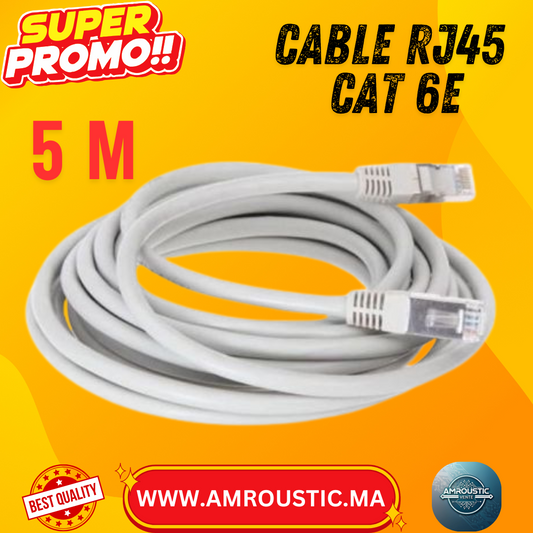 كابل RJ45 Cat 6E 5 متر - كابل إيثرنت شبكي عالي السرعة