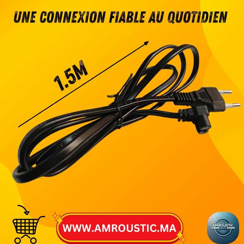 Câble d’alimentation secteur en forme de 8 – 1,5 m – 220 V
