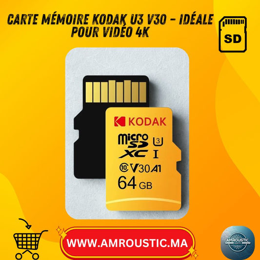 بطاقة ذاكرة كوداك مايكرو اس دي 64 جيجابايت U3 V30 A1 – مثالية للفيديو بدقة 4K
