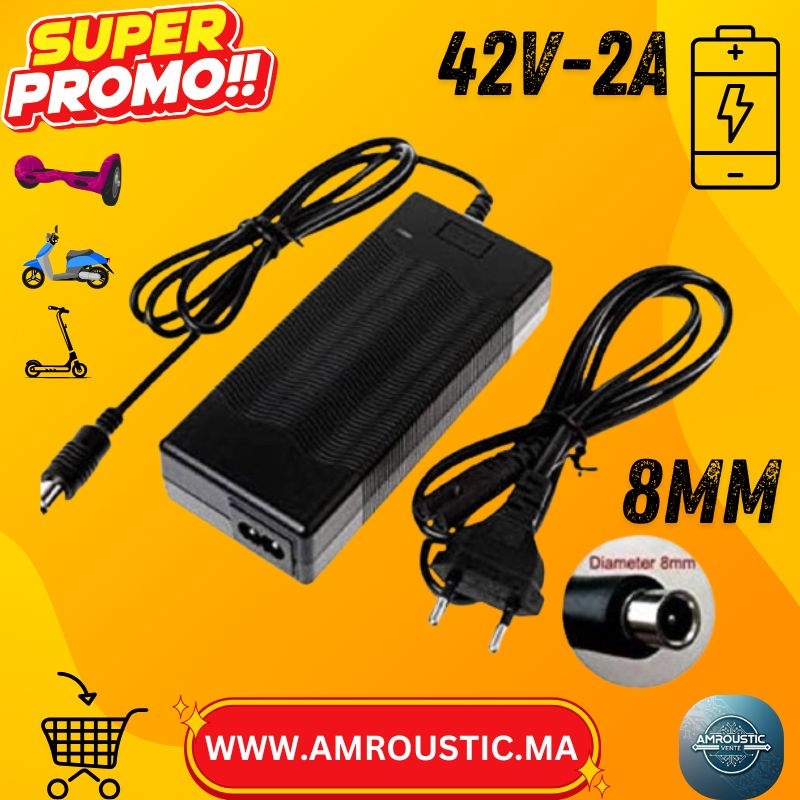 Chargeur Draisienne électrique 42V 2A universel - Trott en Provence