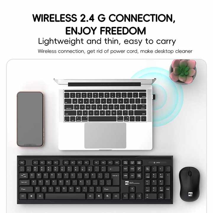 Clavier et Souris Sans Fil R8 1913 – Combo Ergonomique