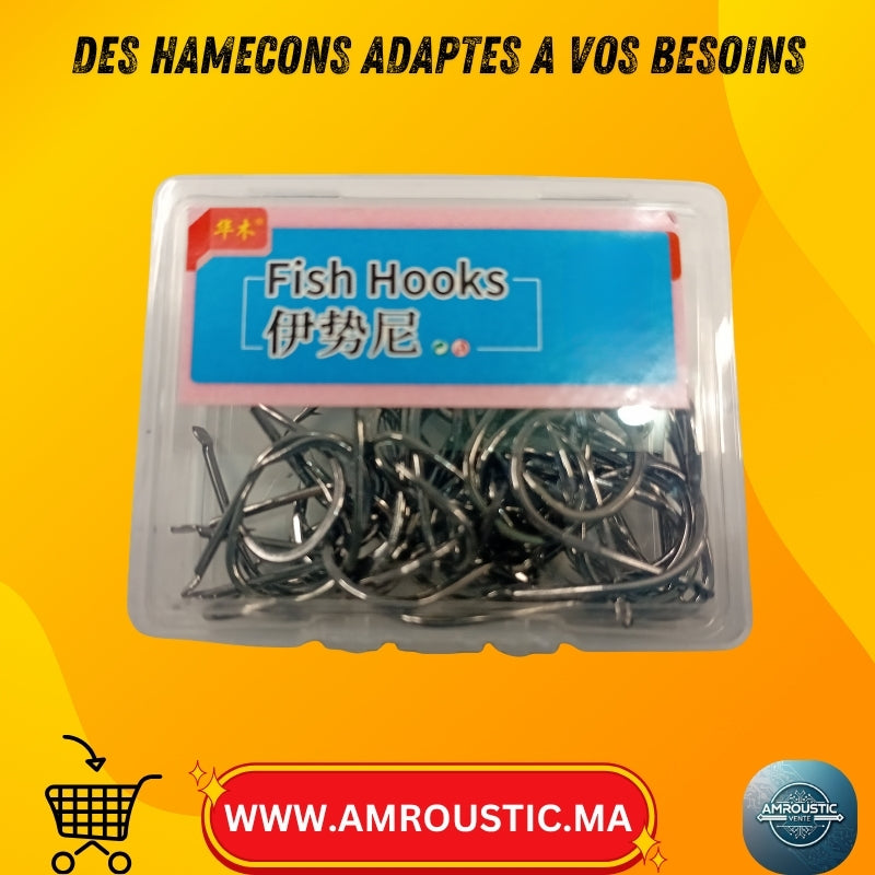 Hameçons de pêche avec œillet – 5 tailles au choix