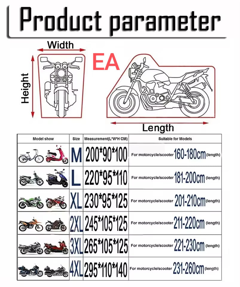 bache moto trottinette XL (201X210 CM)