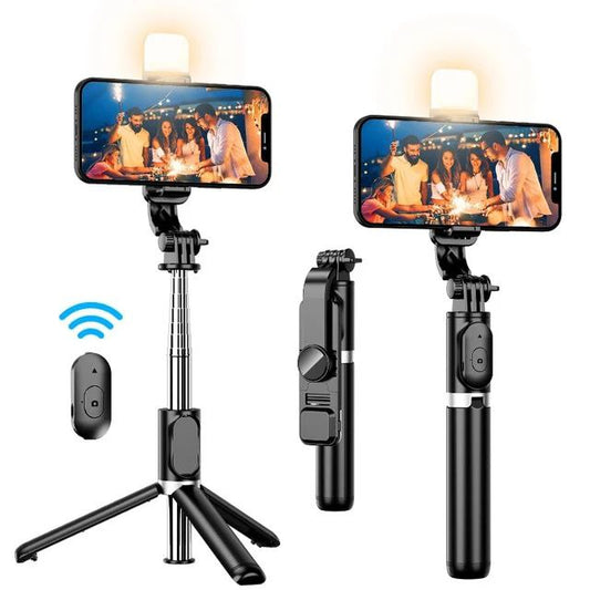 selfie stick avec lumière 104 cm